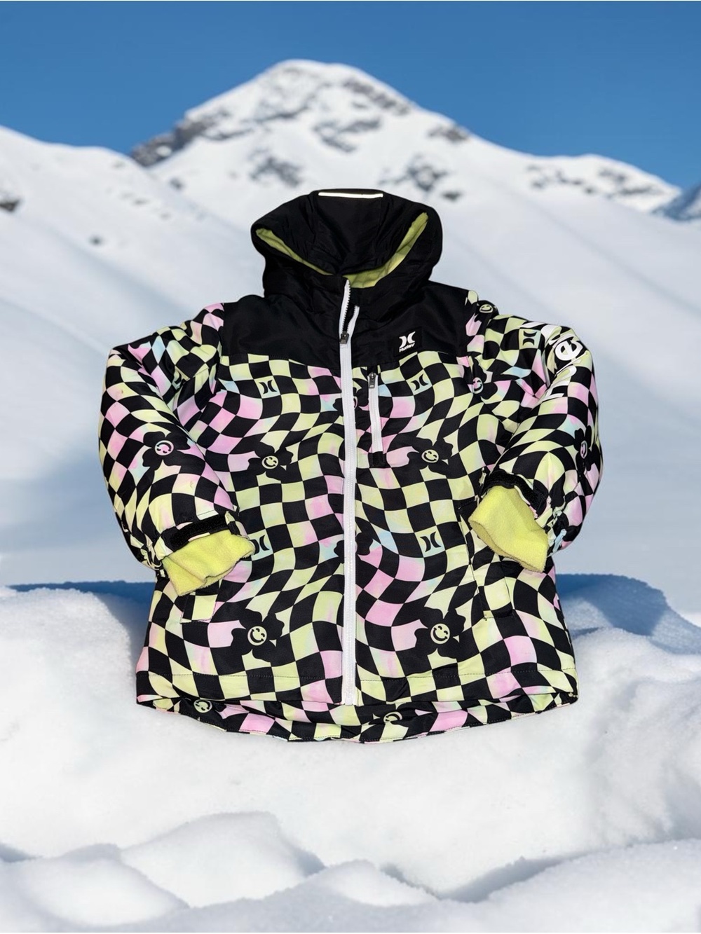 Hurley Kids Checkerboard Hooded Puffer Jacket (M 7/8)